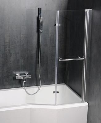 Vouwbare Badwand Sapho Odessa 97 cm Zilver
