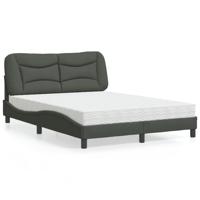 Bed met matras "Hvar" stof donkergrijs 140x190 cm