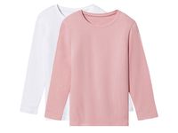 lupilu 2 meisjes shirts (110/116, Wit/lichtroze)