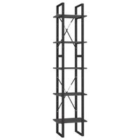 The Living Store Boekenkast Grenenhout - 40 x 30 x 105 cm - Grijs - Metalen frame