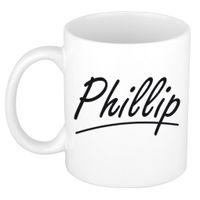 Phillip voornaam kado beker / mok sierlijke letters - gepersonaliseerde mok met naam   -