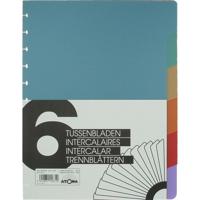 Atoma tabbladen, voor A4 schriften, uit PP, set van 6, geassorteerde kleuren