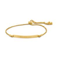 Gegraveerde eigen tekst bar armband - Stainless steel - Goud - Box chain ( € 32,95 )