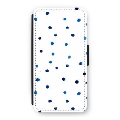 Blauwe stippen: iPhone 12 Flip Hoesje
