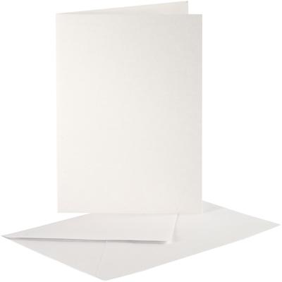 Creativ Company Parelmoer kaarten en enveloppen, afmeting kaart 10,5x15 cm, afmeting envelop 11,5x16,5 cm, crème, 10 set/ 1 doos