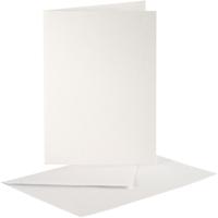 Creativ Company Parelmoer kaarten en enveloppen, afmeting kaart 10,5x15 cm, afmeting envelop 11,5x16,5 cm, crème, 10 set/ 1 doos