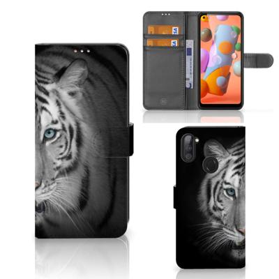 Samsung Galaxy M11 | A11 | Telefoonhoesje | Met pasjeshouder | Tijger