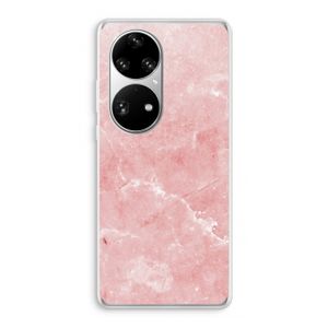 Roze marmer: Huawei P50 Pro Transparant Hoesje