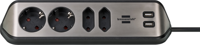 Brennenstuhl brennenstuhl®estilo hoekaansluitdoosstrook met USB laadfunctie 4-weg 2x b eschermend contactdoos & 2 - 1153590410