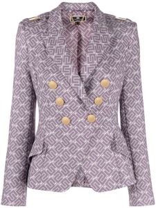 Elisabetta Franchi blazer croisé à logo imprimé - Violet