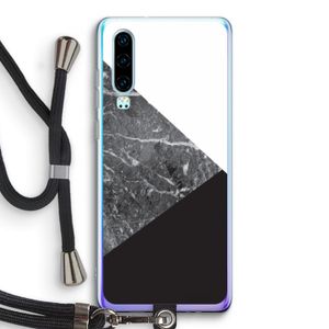 Combinatie marmer: Huawei P30 Transparant Hoesje met koord