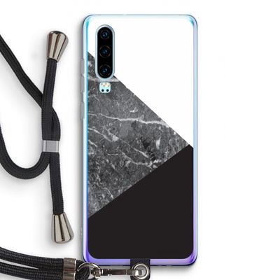 Combinatie marmer: Huawei P30 Transparant Hoesje met koord