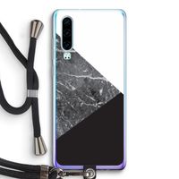 Combinatie marmer: Huawei P30 Transparant Hoesje met koord