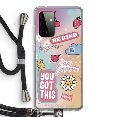 Positivity: Samsung Galaxy A72 5G Transparant Hoesje met koord