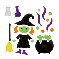 Horror raamstickers heks 20 x 25 cm - Halloween feest decoratie   - - thumbnail