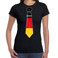 Verkleed T-shirt voor dames - stropdas Duitsland - zwart - supporter - themafeest - thumbnail