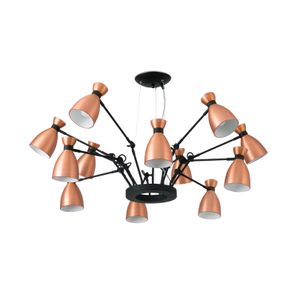 Hanglamp retro design 12 armen koper kleurig 20047