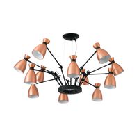 Hanglamp retro design 12 armen koper kleurig 20047