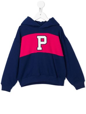 POLO RALPH LAUREN KIDS hoodie colour block à logo imprimé - Bleu