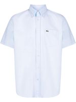 Lacoste chemise en coton à patch logo - Bleu - thumbnail