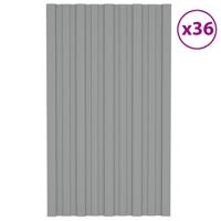 Dakpanelen 36 st 80x45 cm gegalvaniseerd staal grijs
