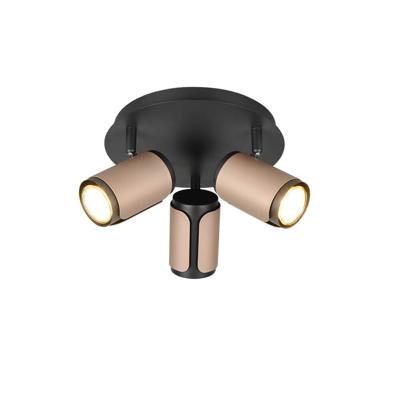 Trio 3-lichts opbouwspotGillan zwart met bruin - 814530365