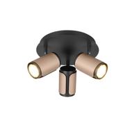 Trio 3-lichts opbouwspotGillan zwart met bruin - 814530365