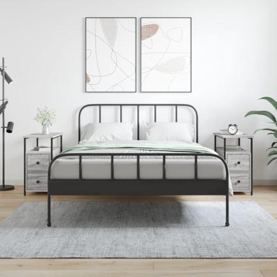 Nachtkastjes 2 st 30x60x60 cm bewerkt hout grijs sonoma eiken