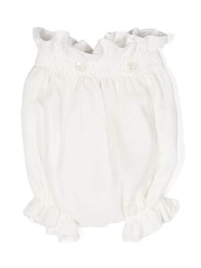 La Stupenderia short bloomer volanté en velours - Blanc