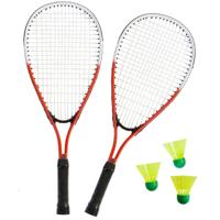 Sterke badminton set - rood/wit - met 3 shuttles - in opbergtas - 66 cm