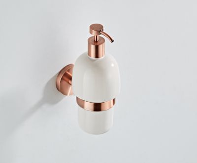 Zeepdispenser SaniClear Copper | Wandmontage | Messing | Rond | Koper geborsteld