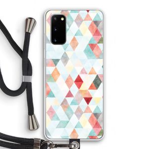 Gekleurde driehoekjes pastel: Samsung Galaxy S20 Transparant Hoesje met koord