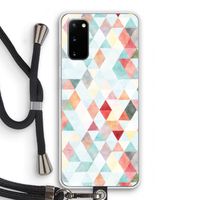 Gekleurde driehoekjes pastel: Samsung Galaxy S20 Transparant Hoesje met koord