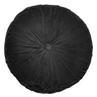 Dutch Decor Sierkussen rond Ø 40 cm velvet - KAJA - Raven - zwart