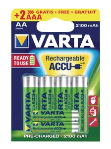 Varta V56706496 Ready2Use 4xAAA + 2xAA Oplaadbare Batterijen