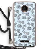 Poezen: Motorola Moto Z Force Transparant Hoesje met koord Poezen: Motorola Moto Z Force Transparant Hoesje met koord