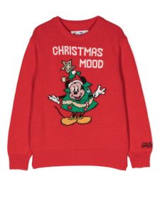 MC2 Saint Barth Kids pull Mickey Santa en maille intarsia - Rouge
