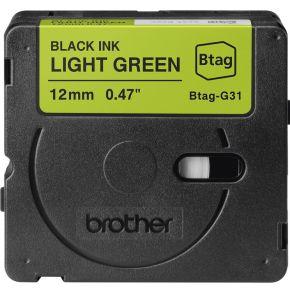 Brother BTAG-G31 labelprinter-tape Zwart op groen
