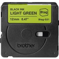 Brother BTAG-G31 labelprinter-tape Zwart op groen Brother BTAG-G31 labelprinter-tape Zwart op groen