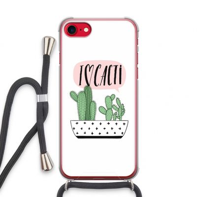 I love cacti: iPhone SE 2020 Transparant Hoesje met koord