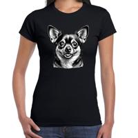 Cadeau/verkleed T-shirt dames - zwart - Chihuahua hond - hondenliefhebber Cadeau/verkleed T-shirt dames - zwart - Chihuahua hond - hondenliefhebber