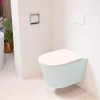Wandcloset Mondiaz Lavie | Zonder spoelrand | Incl.Toiletzitting-Rosee | Keramiek | Greey (licht grijs)