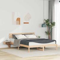 Bedframe met nachttafels Bruin 160 x 200 cm Massief grenenhout