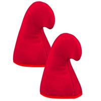 Boland kabouter muts - 2x - rood - puntmuts - volwassenen - hoed - verkleden - carnaval