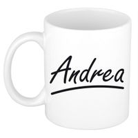 Naam cadeau mok / beker Andrea met sierlijke letters 300 ml - thumbnail