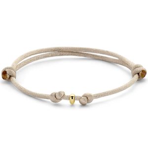 Armband Ringetje geelgoud-satijn goudkleurig-beige 13-26 cm