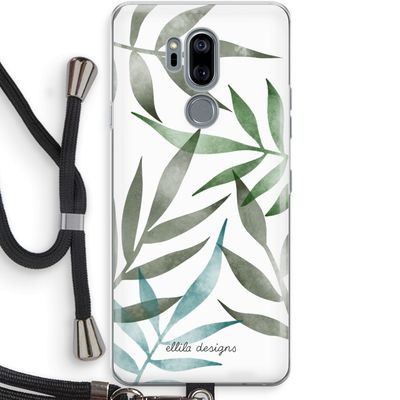Tropical watercolor leaves: LG G7 Thinq Transparant Hoesje met koord