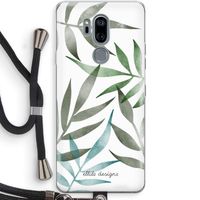 Tropical watercolor leaves: LG G7 Thinq Transparant Hoesje met koord