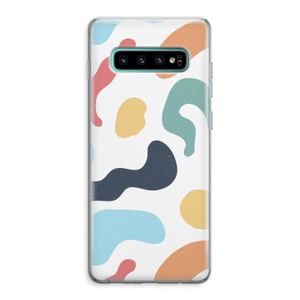 Memphis Shapes Blue: Samsung Galaxy S10 Plus Transparant Hoesje