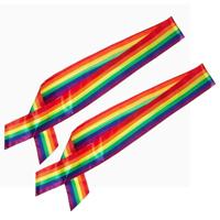 Smiffys Regenboog sjerp - 2x - volwassenen - Pride parade - liefde - lhbtiqa+